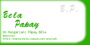 bela papay business card