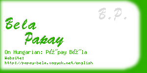 bela papay business card